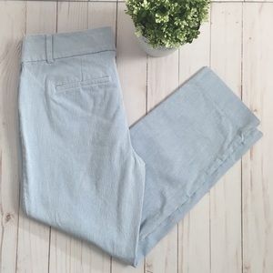 Ann Taylor LOFT Seersucker Navy and White Pants